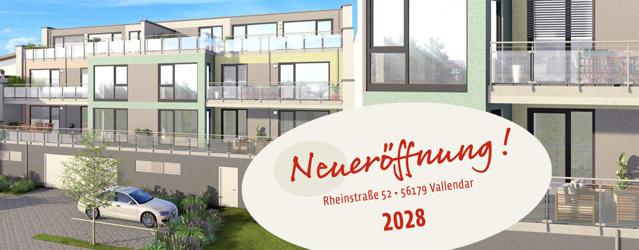 Moderne Wohnanlage in Vallendar, die 2028 für eine Intensivpflege Wohngemeinschaft eröffnet wird.